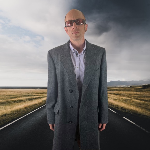 Herringbone Tweed Virgin Wool Trench Coat Black and Gray 44R - Picture 5 of 16